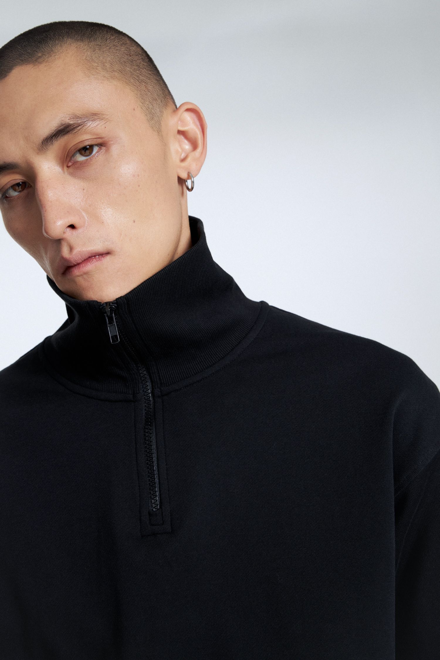 LIMÉ | Толстовка zip-top с воротником черный цвет | арт. 9037-798