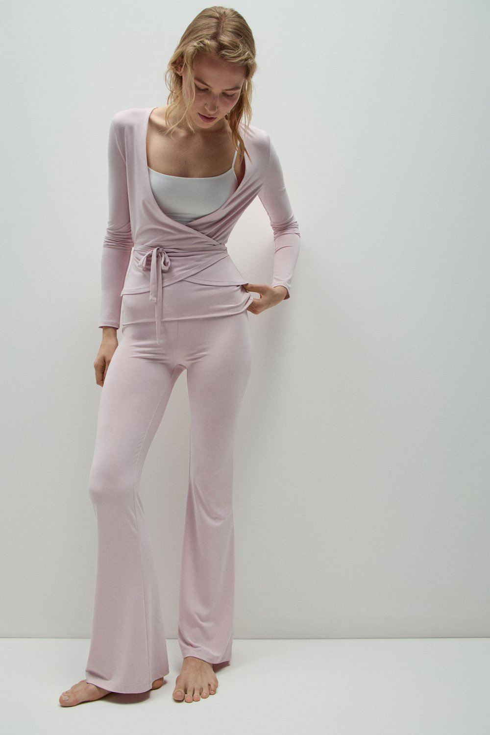 Брюки клеш из джерси